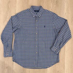 Polo Ralph Lauren Blue,Yellow, green, brown plaid Men's XL button down Shirt